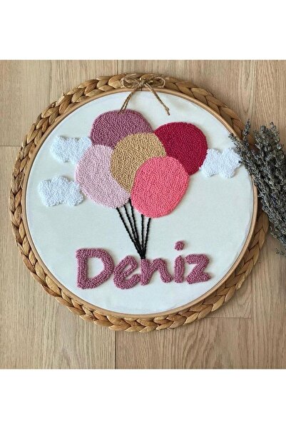 afralya home Bebek-çocuk Odası Isimli Kapı Süsü-punch Nakış Işlemeli Duvar Pa...