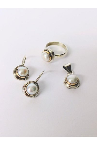 Erkbay El yapımı incili gümüş set