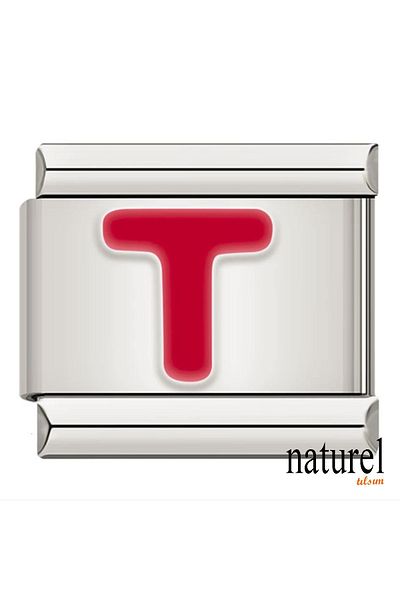 Naturel Tılsım Italian Stainless Steel 9mm Letter T Charm