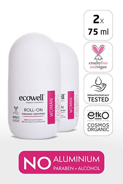 Ecowell Organik Roll-On Kadın 2'li  (2 x 75 ml)