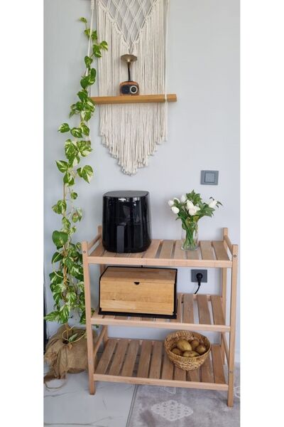 MOD10 Wood Master %100 Ahsap 1. Sınıf Gürgen Mutfak Raf Erzak Rafı