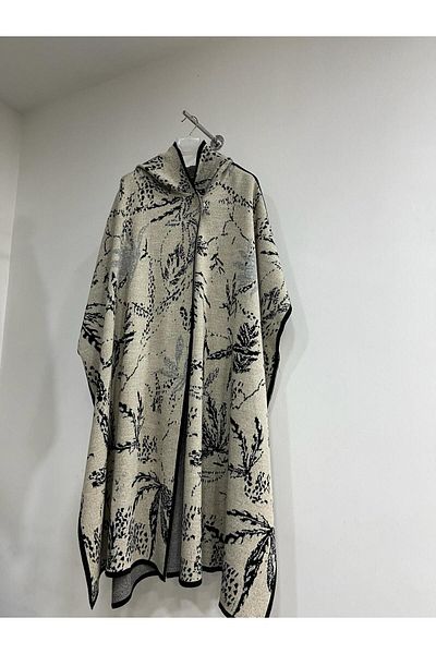 Kayaka triko women's hooded patterned poncho