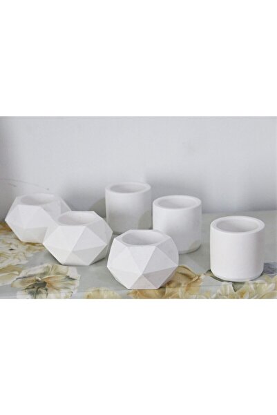 Genel Markalar Hediyelik Beton Saksı Seti – Sukulent– Kaktüs– Dekoratif Eşya-...