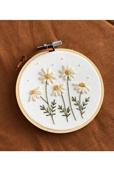 afralya home Bebek/çocuk Odası Isimli Kapı Süsü/punch Nakış /bebek Hediyelik Papatya Pano 15 Cm