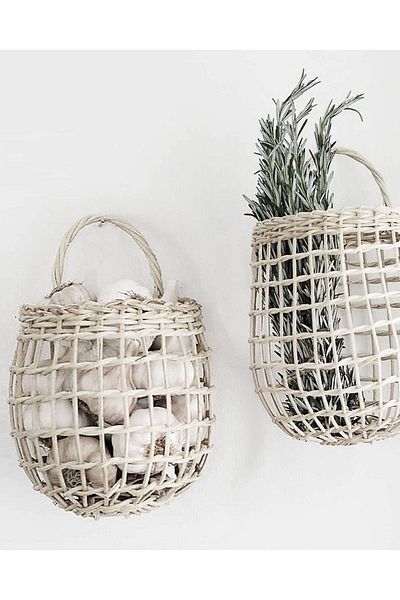 AFRALYAHOME Multi-Purpose Basket 2-Piece Basket / Hanger Basket Decorative Wicker Basket / Home Decoration / Wall Decor