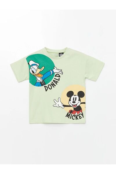 LC Waikiki LCW Baby - Mickey Mouse Print Crew Neck Short Sleeve Baby Boy T-Shirt