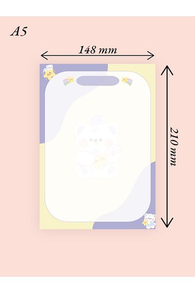 Mirya Notes A5 Teddy Bear Patterned Notepad - Notepad