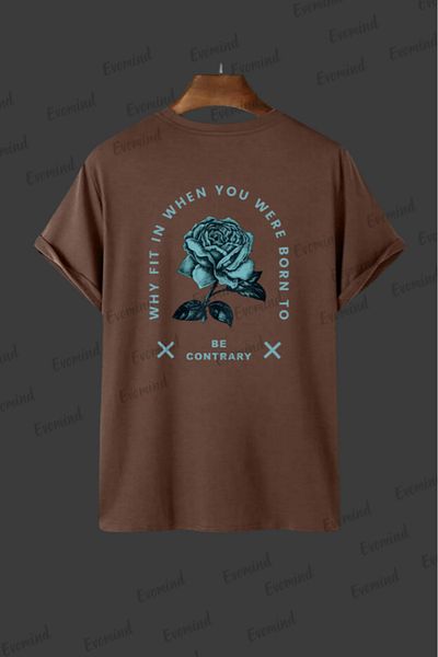 Evomind 1 T-shirt για αγορές 5 και άνω στο καλάθι - Unisex μπλουζάκι με στάμπα μπλε τριαντάφυλλο