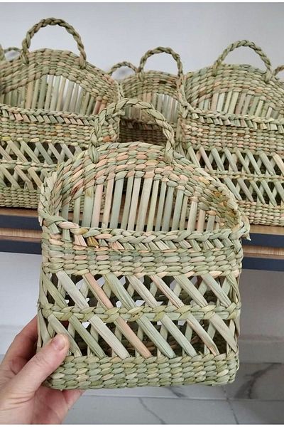AFRALYAHOME Οργάνωση ψάθινο καλάθι - Φυσικό, Μπάνιο, Κουζίνα και Διακοσμητικό