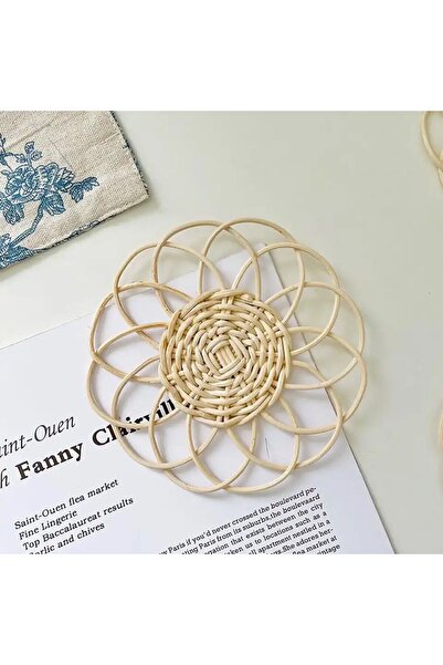 afralya home Bohem Rattan Bambu Hasır Duvar süsü Bebek Çocuk Odası Papatya Duvar Dekoru