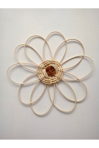 afralya home Bohem Rattan Bambu Hasır Duvar süsü Bebek Çocuk Odası Papatya Duvar Dekoru