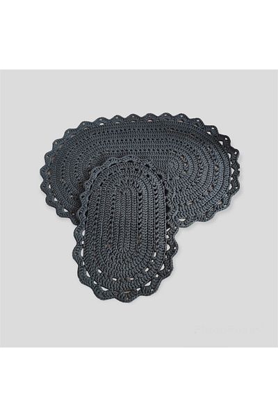 AFRALYAHOME Χαλάκι μπάνιου 2 τεμαχίων που πλένεται / 100% χειροποίητο πλεκτό χαλάκι μπάνιου