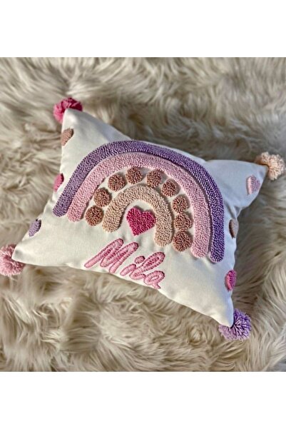 afralya home Bebek Çocuk Odası Isimli Dekoratif Yastık Kılıfı /takı Yastığı K...
