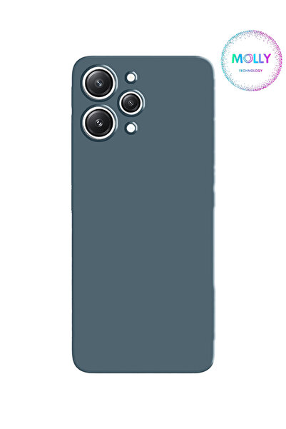 Molly Xiaomi Redmi 12 İçin Kot Mavisi Liquid İçi Kadife Silikon Kılıf