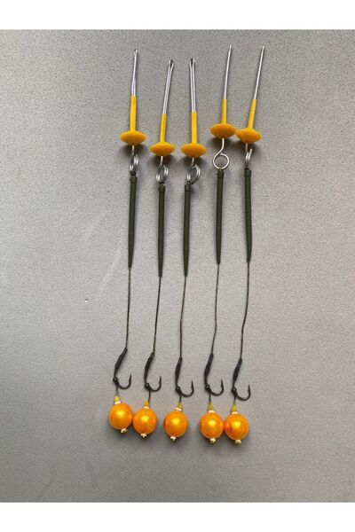 SAZAN RİG EFSANE TURUNCU BONCUK(16MM) SAZAN RİG TAKIMI ( 5' Lİ SET)