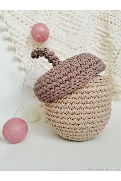 AFRALYAHOME Coș decorativ tricotat - Cameră pentru bebeluși/Cameră pentru copii Ghindă