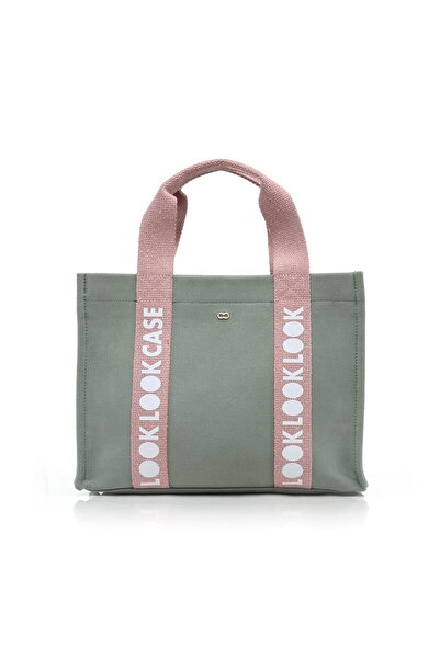 Case Look Geantă de umăr din pânză verde-albastru pentru femei Edna 03
