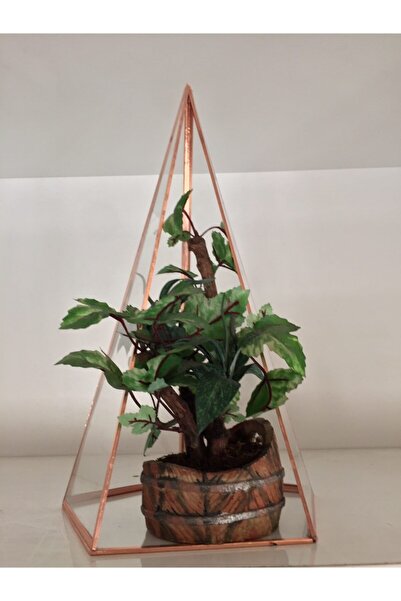 GÜVEN Cam Piramit Dekoratif Obje Teraryum Şamdan Dikit Nikah Masası Aksesuar