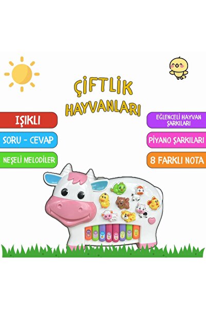 Sole Çok Fonksiyonlu Türkçe Sesli, Soru Cevaplı, Çiftlik Hayvanları İnek Piyano