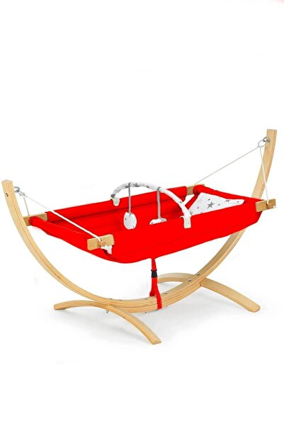 KUKKİ Ahşap Bebek Hamak Beşik, Portatif Beşik, Salıncak, Minder Ve Yastık Hed...