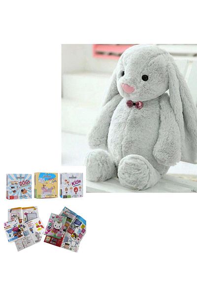 Solemia My Sleeping Friend with Bow Tie Long Ear 65 cm Plush Rabbit and Educational Fun Activity SET