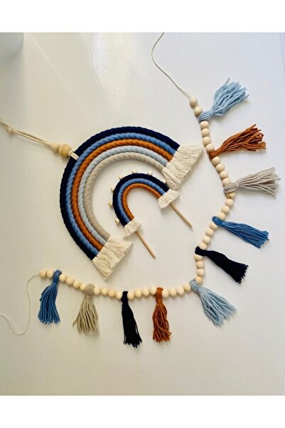 afralya home Bebek / Çocuk Odası Özel Tasarım Gökkuşağı Duvar Süsü - Flama/ba...