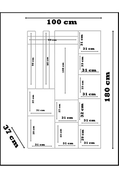Afilli Nova Kapaklı Aynalı Portmanto Vestiyer Tamamı Mdflam