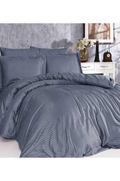 Gasel Home طقم غطاء لحاف من الساتان القطني المخطط المرن ذو 5 نجوم من نوع الفن...