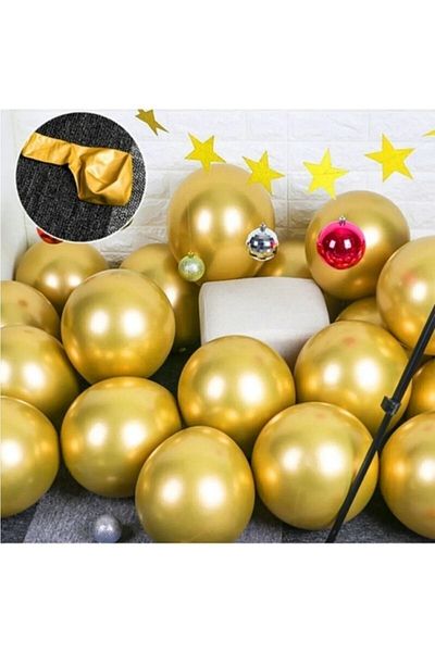 asöy 12 Inch Shiny Chrome Gold Balloon