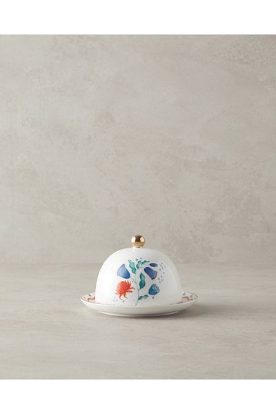 English Home Carnival Time Raincoat White - Blue Buttery Bone China