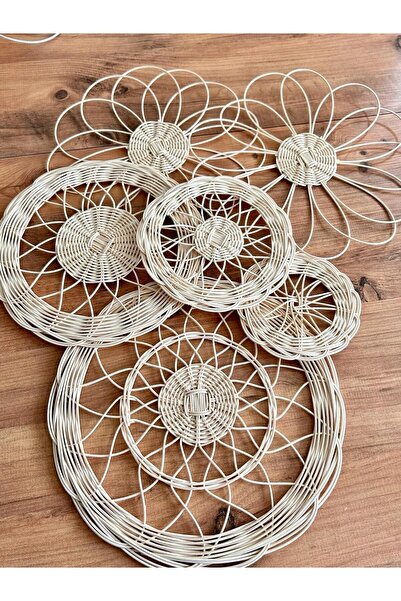 afralya home Salon-Yatak Odası Duvar Dekoru- Rattan 6lı Duvar Dekorasyonu