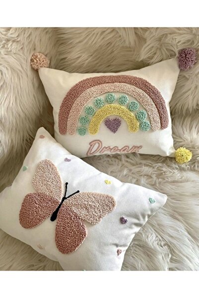 afralya home Bebek Çocuk Odası Isimli Dekoratif Yastık Kılıfı /takı Yastığı K...