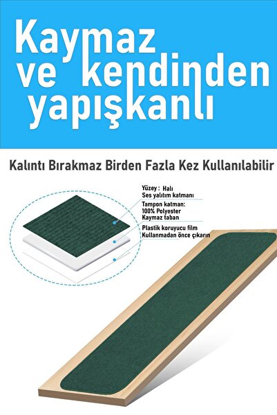 Stepmat Green Halifleks Stair Mat - Rip Carpet with Non-Slip Base