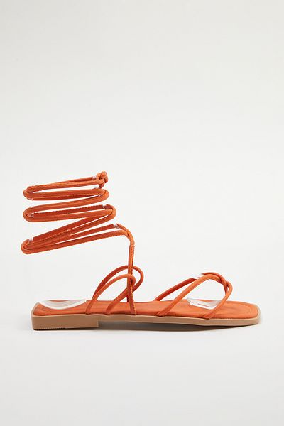 TRENDYOL SHOES Flip Flops Orange Damen Sandalen - TAKSS24SD00005 mit Schnürdetail
