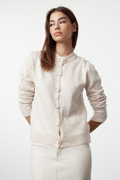 Trendyol Collection Jewel Textured Stone Buttoned Knitwear Cardigan - Twoaw22Hi0044
