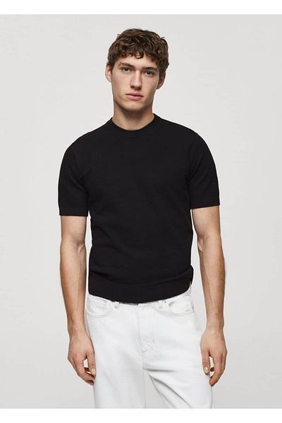 MANGO Man Gewebtes T-Shirt aus Baumwolle