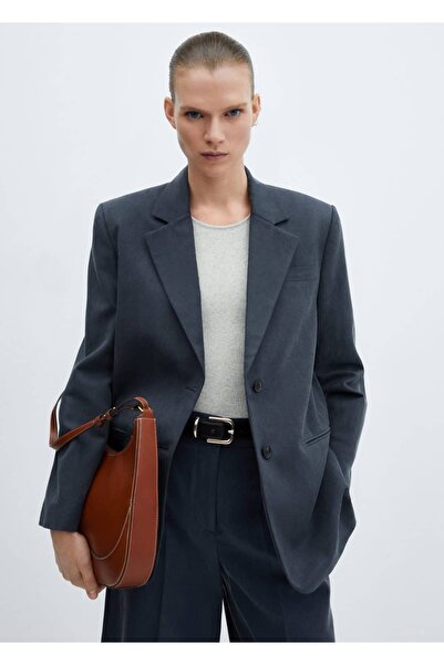 MANGO Woman Lyocell-Blazerjacke – geformtes Design