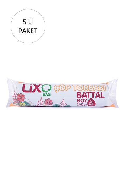 LİXO Battal Boy Çöp Torbası 75 x 90 cm 10 Lu Rulo x 5 Paket = 50 Adet (Mavi)