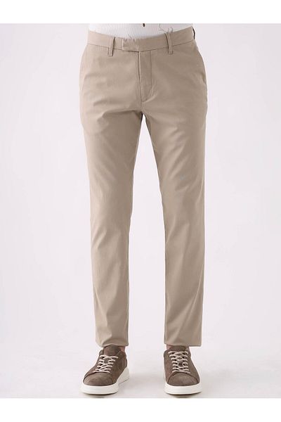 Dufy Beige Men's Straight Casual Trousers - 95275