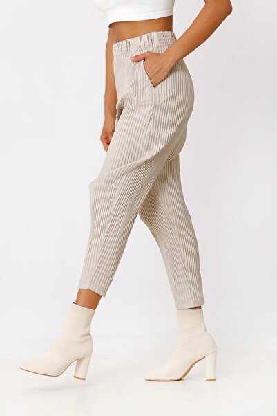 BİZE Pilise Şalvar Pantolon - Bej