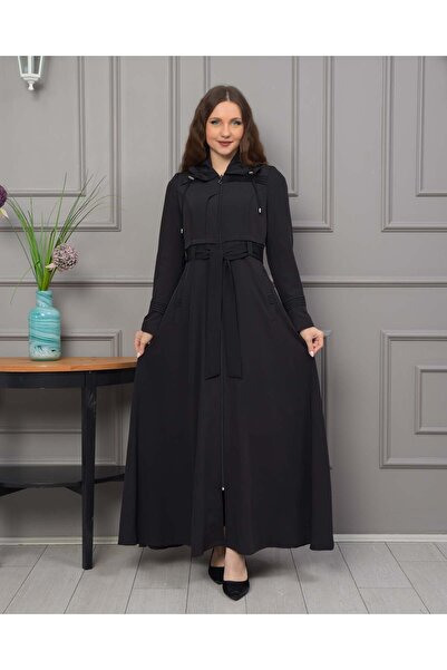 Modamix معطف حجاب بحزام وغطاء للرأس - 1231