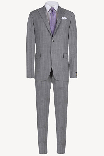 Ysf Erkek Gri Çizgili Takım Elbise