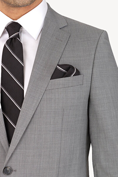 Ysf Erkek Füme Regular Fit Desenli Takım Elbise