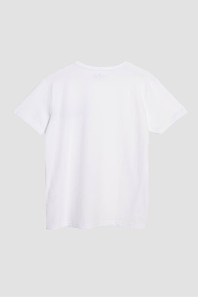 Tudors Λευκό T-Shirt με λαιμόκοψη - 100% βαμβάκι, απαλή υφή, στάμπα και λεπτή εφαρμογή