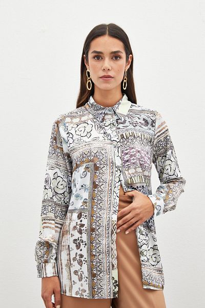 Sateen Cămașă clasică cu model CAMEL