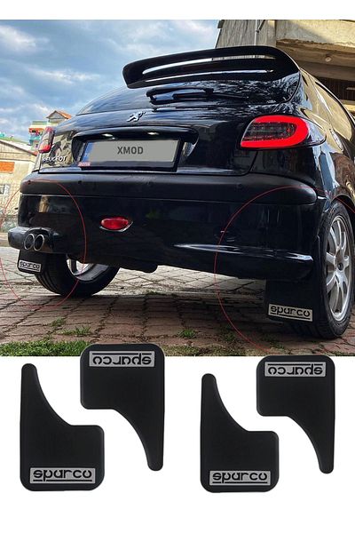 XMOD Auto Mudguard Black Dust Cover Sparco Written 4 Pieces Suitable for All Vehicles with Video