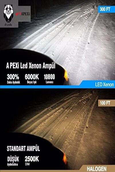 APEXİ Xenon Led H11 Beyaz Güçlü Işık Gücü Şimşek Etkili