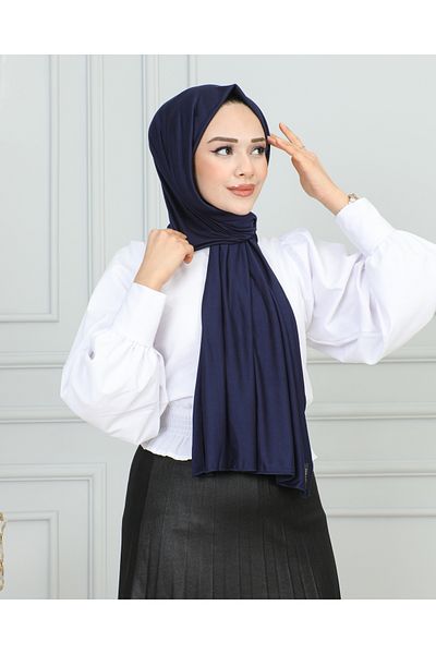 JAWEL ŞAL 1941 Model Navy Blue Combed Shawl