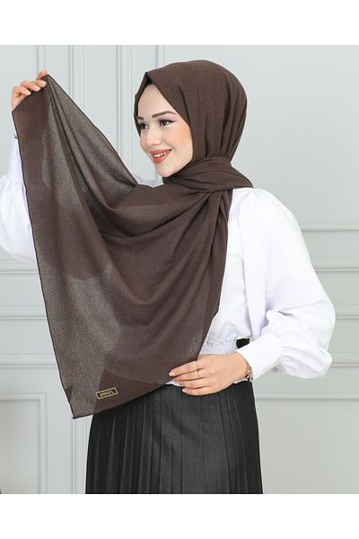 JAWEL ŞAL 1944 Coffee Patterned Crinkle Shawl