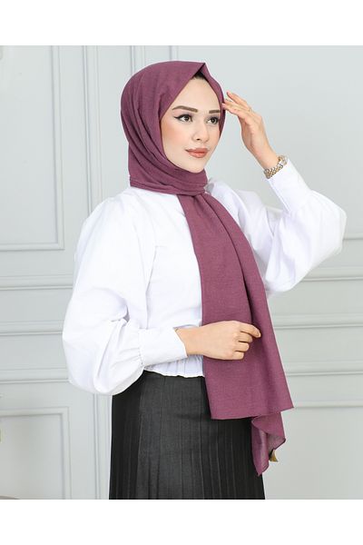JAWEL ŞAL 1944 Crinkle Patterned Dried Rose Shawl